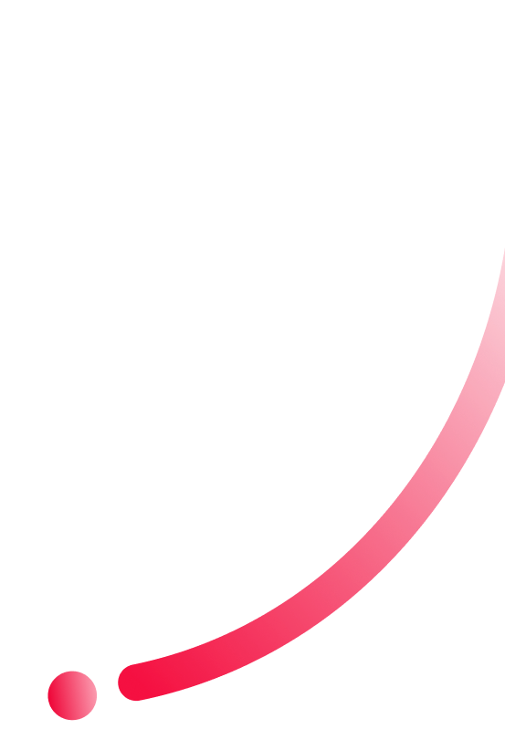 Decorative red curve line with dot