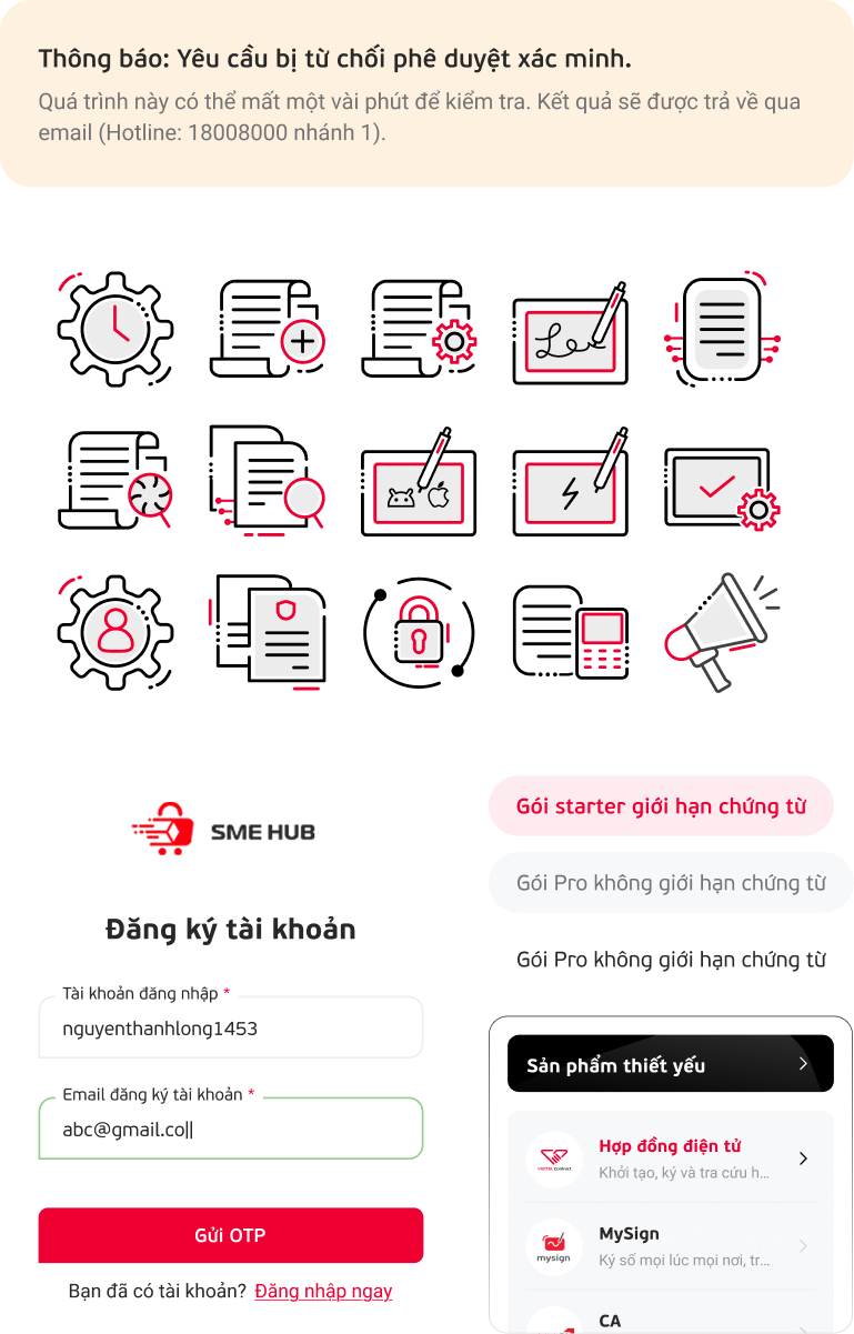 Account info and service sidebar components mockup